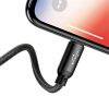 Baseus Drei Primärfarben 3-in-1 USB Typ-A – iPhone+USB Typ-C+Micro USB, 3.5A Schnelllade-Datenkabel, 1.2m, schwarz