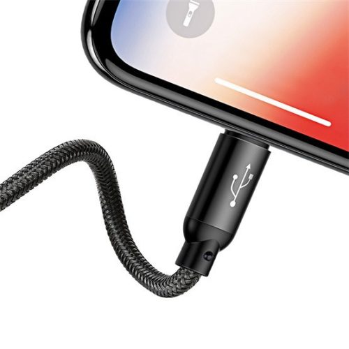 Baseus Drei Primärfarben 3-in-1 USB Typ-A – iPhone+USB Typ-C+Micro USB, 3.5A Schnelllade-Datenkabel, 1.2m, schwarz