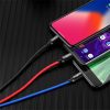 Baseus Drei Primärfarben 3-in-1 USB Typ-A – iPhone+USB Typ-C+Micro USB, 3.5A Schnelllade-Datenkabel, 1.2m, schwarz