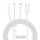 Baseus Superior USB Typ-A – iPhone+USB Typ-C+Micro USB, 3,5A Schnelllade-Datenkabel, 1,5m, weiß
