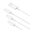 Baseus Superior USB Typ-A – iPhone+USB Typ-C+Micro USB, 3,5A Schnelllade-Datenkabel, 1,5m, weiß