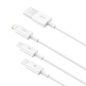   Baseus Superior USB Typ-A – iPhone+USB Typ-C+Micro USB, 3,5A Schnelllade-Datenkabel, 1,5m, weiß