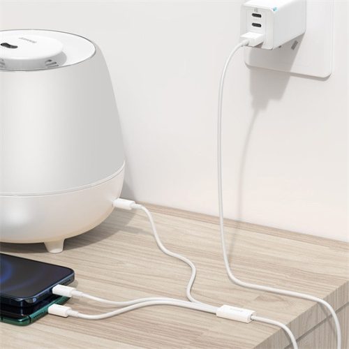 Baseus Superior USB Typ-A – iPhone+USB Typ-C+Micro USB, 3,5A Schnelllade-Datenkabel, 1,5m, weiß