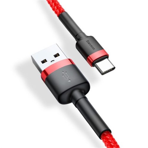 Baseus Cafule USB Typ-A - USB Typ-C, 18W Schnelllade-Datenkabel, 1m, Rot