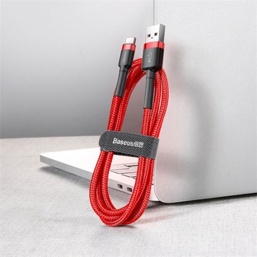 Baseus Cafule USB Typ-A - USB Typ-C, 18W Schnelllade-Datenkabel, 1m, Rot