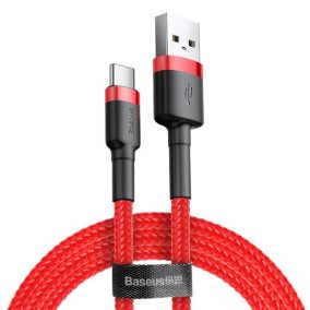   Baseus Cafule USB Typ-A – USB Typ-C, 10W Schnelllade-Datenkabel, 2m, Rot