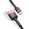 Baseus Cafule USB Typ-A – USB Typ-C, 10W Ladekabel, 3m, schwarz/rot