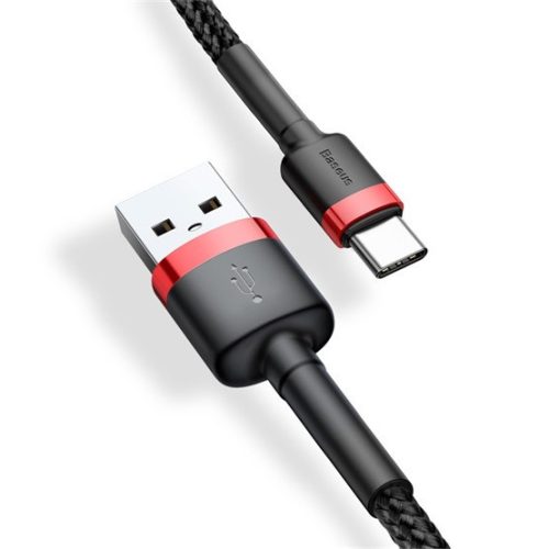 Baseus Cafule USB Typ-A – USB Typ-C, 10W Ladekabel, 3m, schwarz/rot