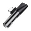 Baseus L41 USB Type-C – USB Type-C/3,5 mm Klinkenstecker Audio- und Stromadapter, Schwarz