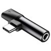 Baseus L41 USB Type-C – USB Type-C/3,5 mm Klinkenstecker Audio- und Stromadapter, Schwarz