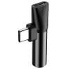 Baseus L41 USB Type-C – USB Type-C/3,5 mm Klinkenstecker Audio- und Stromadapter, Schwarz