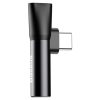Baseus L41 USB Type-C – USB Type-C/3,5 mm Klinkenstecker Audio- und Stromadapter, Schwarz