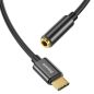 Baseus L54 USB Type-C - 3,5 mm Klinken-Audiokabel, Schwarz