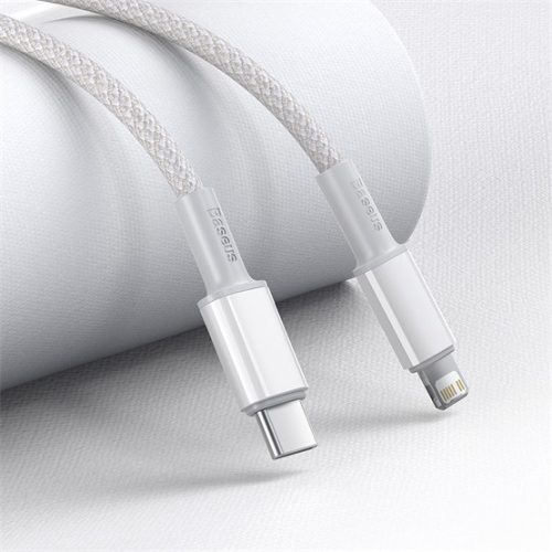 Baseus Hochdichtes Geflochtenes USB-Typ-C – iPhone, PD 20W Schnellladekabel, 1m, Weiß