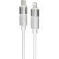   AVAX CB314 GLOWY 27W USB-C - Lightning Schnellladekabel, weiß - 1m
