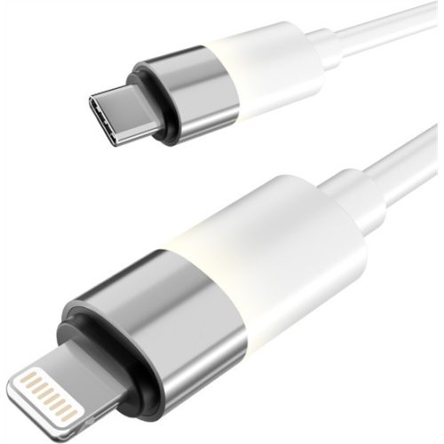 AVAX CB314 GLOWY 27W USB-C - Lightning Schnellladekabel, weiß - 1m