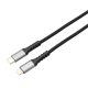 AVAX CB402G STEELY Typ C-Lightning 20W Schnellladegerät, geflochtenes Kabel, 3A, Stahlgrau - 1,5m