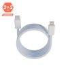 AVAX CB611LB MAGNETY 27W USB-C - LIGHTNING magnetisches Schnellladekabel, geflochten, hellblau - 1m
