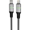 AVAX CB636 STEELY LED 27W USB-C – Lightning Schnellladekabel, geflochten, schwarz - 2m