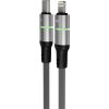 AVAX CB636 STEELY LED 27W USB-C – Lightning Schnellladekabel, geflochten, schwarz - 2m