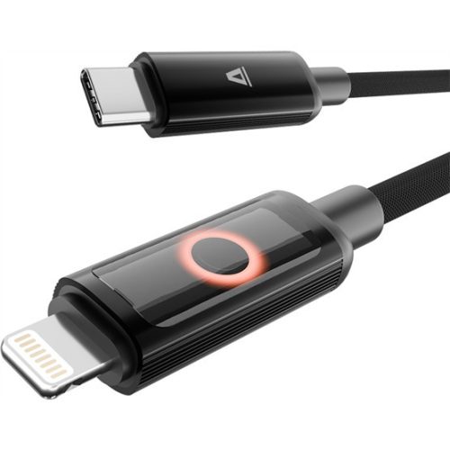 AVAX CB651 PULSEY 27W USB-C - Lightning Schnellladekabel, geflochten, grau - 1m