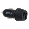 AVAX CC301B CARLY 2x USB A 12W Autoladegerät, Schwarz
