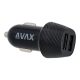 AVAX CC301B CARLY 2x USB A 12W Autoladegerät, Schwarz