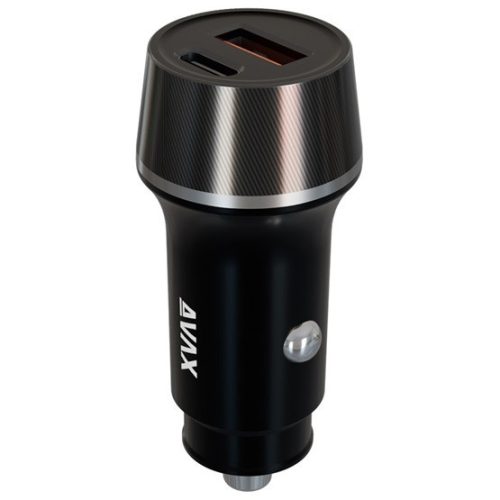 AVAX CC304B CARLY USB-C (PD3.0)+USB-A (QC) 38W Autoladegerät, Schwarz