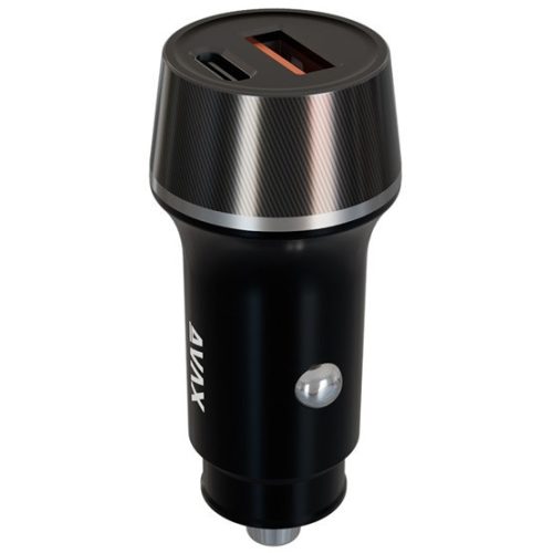 AVAX CC304B CARLY USB-C (PD3.0)+USB-A (QC) 38W Autoladegerät, Schwarz