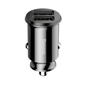 Baseus Korn Autoladegerät 3,1 A, 2×USB Typ-A, Schwarz