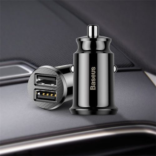 Baseus Korn Autoladegerät 3,1 A, 2×USB Typ-A, Schwarz