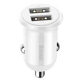 Baseus Grain Pro Autoladegerät 24W, 2×USB Typ-A, Weiß