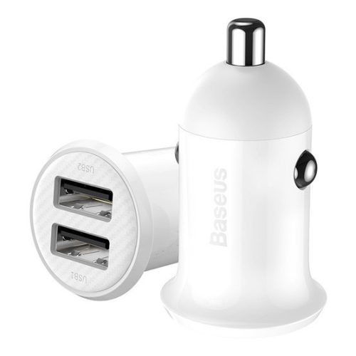 Baseus Grain Pro Autoladegerät 24W, 2×USB Typ-A, Weiß