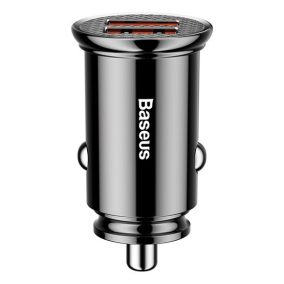   Baseus Circular Plastic Auto-Schnellladegerät 30W, 2×USB Typ-A, Schwarz