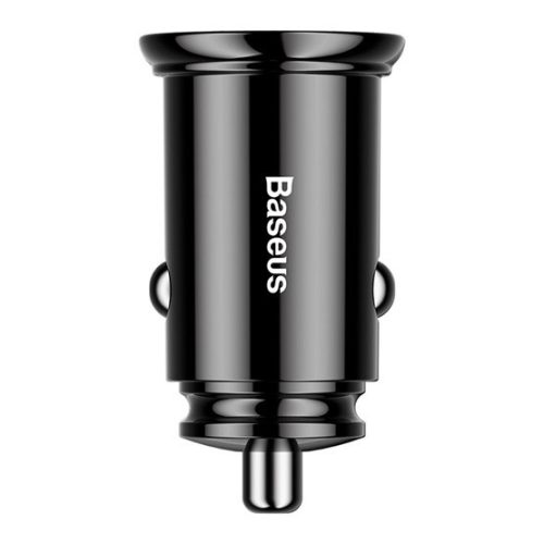 Baseus Circular Plastic Auto-Schnellladegerät 30W, 2×USB Typ-A, Schwarz