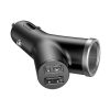 Baseus Y Typ Autoladegerät 17W, 2×USB Typ-A + Zigarettenanzünderausgang, Schwarz