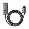 Baseus Share Together PPS Auto-Schnellladegerät 120W, 3×USB Typ-A + USB Typ-C, eingebautes Kabel, 1,5 m, grau