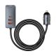Baseus Share Together PPS Auto-Schnellladegerät 120W, 3×USB Typ-A + USB Typ-C, eingebautes Kabel, 1,5 m, grau