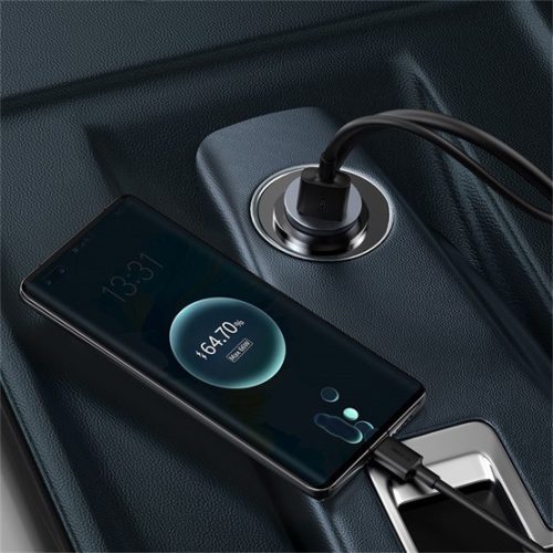 Baseus Share Together PPS Auto-Schnellladegerät 120W, 3×USB Typ-A + USB Typ-C, eingebautes Kabel, 1,5 m, grau