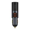 Baseus Share Together Auto-Schnellladegerät, 60W, 2×USB Typ-A + Zigarettenanzünderausgang, Grau