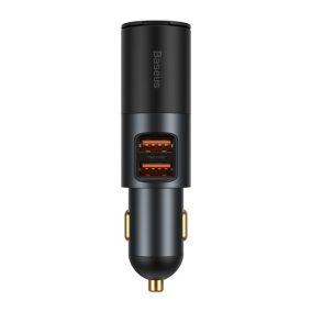   Baseus Share Together Auto-Schnellladegerät, 60W, 2×USB Typ-A + Zigarettenanzünderausgang, Grau