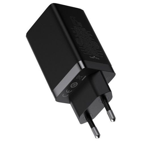 Baseus GaN5 Pro Netzteil Schnellladegerät 65W, 2×USB Typ-C + USB Typ-A, Schwarz + 100W USB Typ-C, 1m Kabel