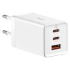 Baseus GaN5 Pro Netzteil Schnellladegerät 65W, 2×USB Type-C + USB Type-A, weiß + 100W USB Type-C, 1m Kabel
