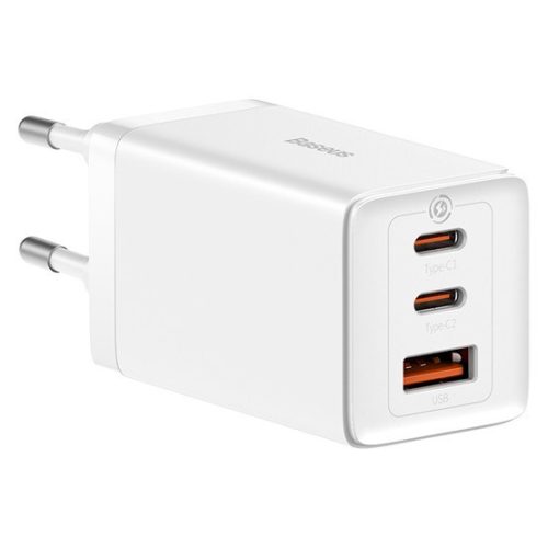 Baseus GaN5 Pro Netzteil Schnellladegerät 65W, 2×USB Type-C + USB Type-A, weiß + 100W USB Type-C, 1m Kabel