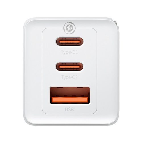 Baseus GaN5 Pro Netzteil Schnellladegerät 65W, 2×USB Type-C + USB Type-A, weiß + 100W USB Type-C, 1m Kabel