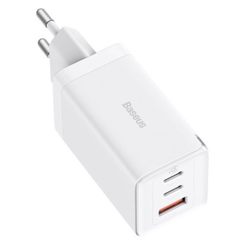 Baseus GaN5 Pro Netzteil Schnellladegerät 65W, 2×USB Type-C + USB Type-A, weiß + 100W USB Type-C, 1m Kabel