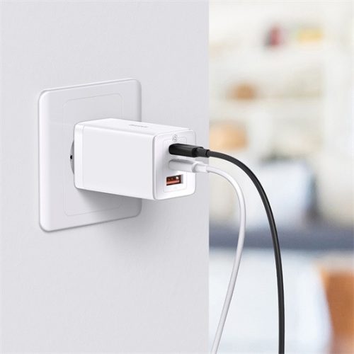 Baseus GaN5 Pro Netzteil Schnellladegerät 65W, 2×USB Type-C + USB Type-A, weiß + 100W USB Type-C, 1m Kabel