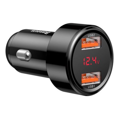 Baseus Magic Auto-Schnellladegerät 45W, 2×USB Typ-A, Schwarz