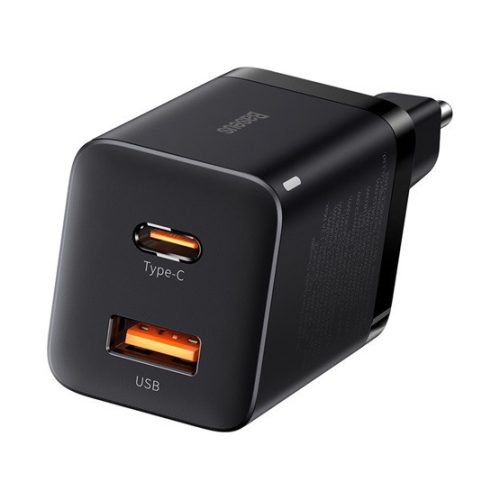 Baseus Super Si Pro Netzladegerät 30W, USB Type-C + USB Type-A, Schwarz