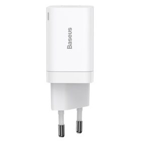   Baseus Super Si Pro Netzladegerät 30W, USB Typ-C + USB Typ-A, weiß